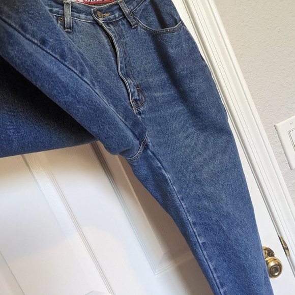 80s VINTAGE WIDE LEG CLAMDIGGERS | 10 | Roll up Jeans | Stonewash | No Excuses - Picture 6 of 9